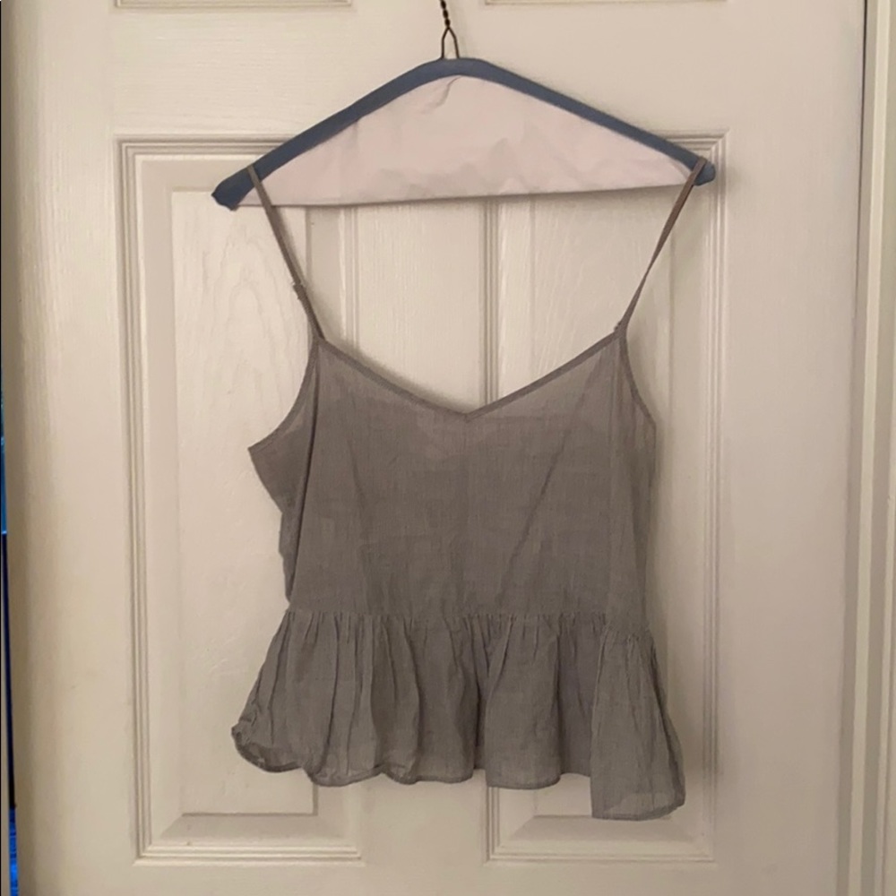 BCBG blue and white striped tank top